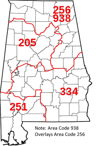 Alabama Area Codes